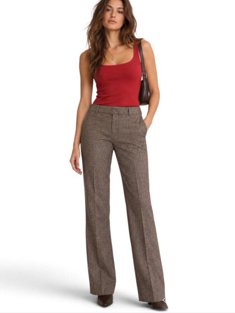Banana Republic Martin Fit Brown Wool Blend Trouser Pants Size 4 NWT